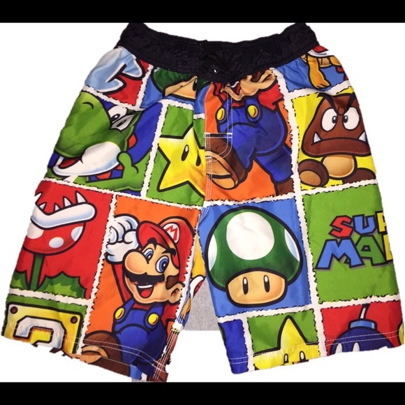 boys mario swim trunks
